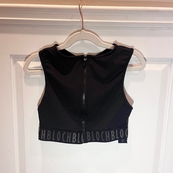 Bloch Crop Top with Zipper Black - Picture 1 of 9